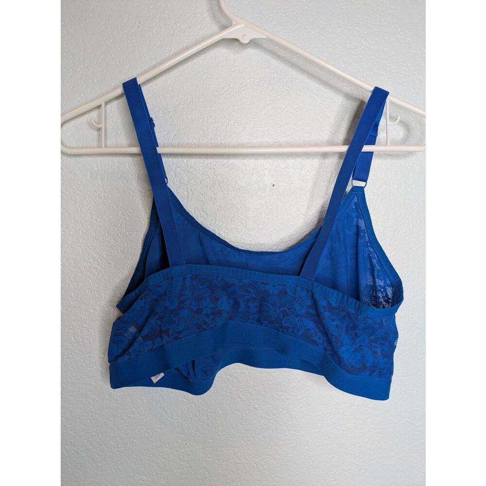 Auden Blue Lace Scoop Neck Bralette XL NWT Adjustable Straps - Picture 5 of 5